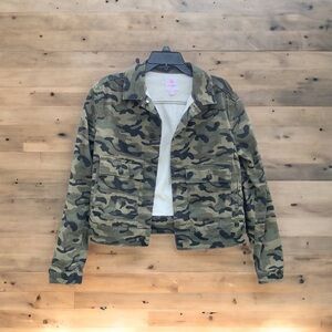 LuLaRoe Camo Denim Jacket, small